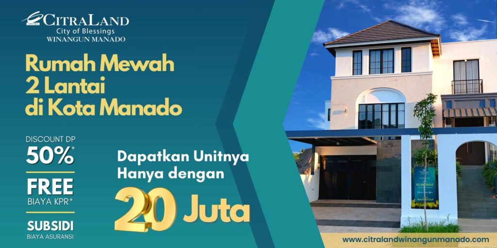 Rumah Mewah 2 Lantai di Kota Manado